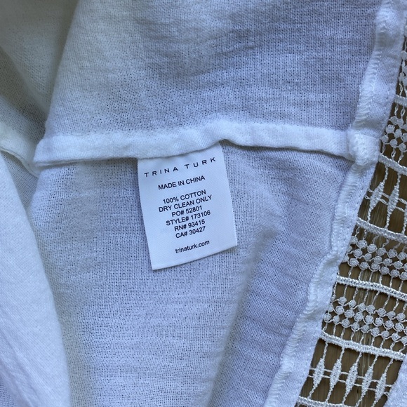 Trina Turk Women's Gossip Bell Sleeve Top, white, size fits M/L - Picture 7 of 7